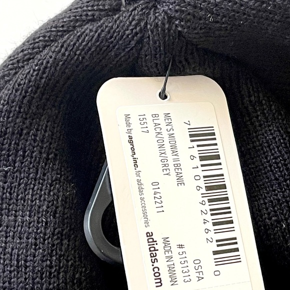 Adidas Men’s Beanie Winter Hat Midway II 0142211 Acrylic Black & Gray OSFA New - Picture 3 of 13